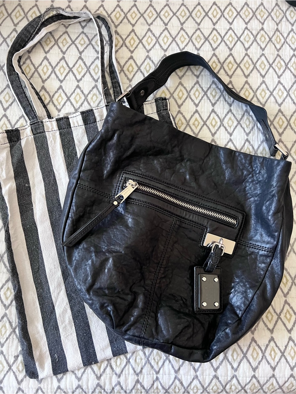 L.A.M.B. Black Leather Hobo Bag - Picture 3 of 15